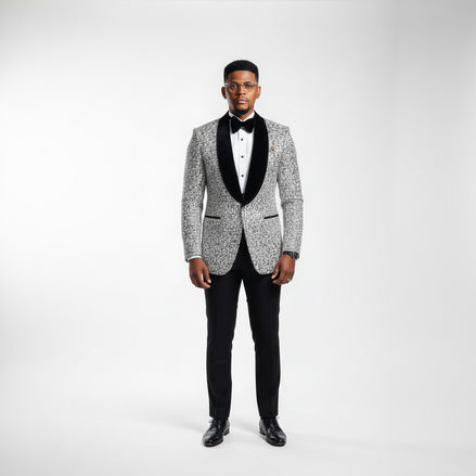 BIOME | Slim-Fit Jacquard Tuxedo – Premium Wedding & Banquet Suit
