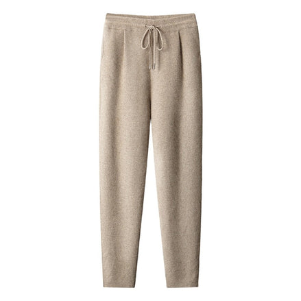 Men's Cashmere Pleated Pants - Thickened Knitted Tapered Trousers