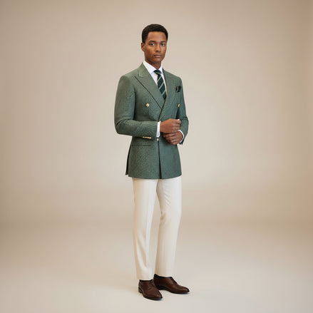 BIOME/The Emerald Houndstooth Double-Breasted Suit