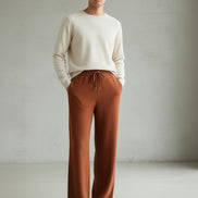 Men's 100% Pure Wool Wide-Leg Pants - Thickened Casual Trousers