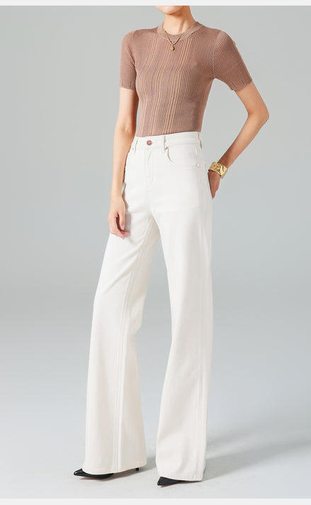 High-Waist Micro Flared Jeans - Truffle White | Autumn 2025