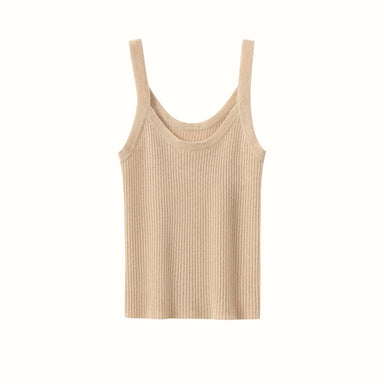 Women's 100% Cashmere Sling Vest - Short Top Sleeveless Knit