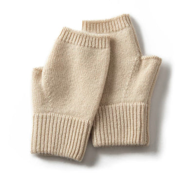 Unisex 100% Cashmere Half-Finger Gloves - Thickened Warm Fingerless Knit