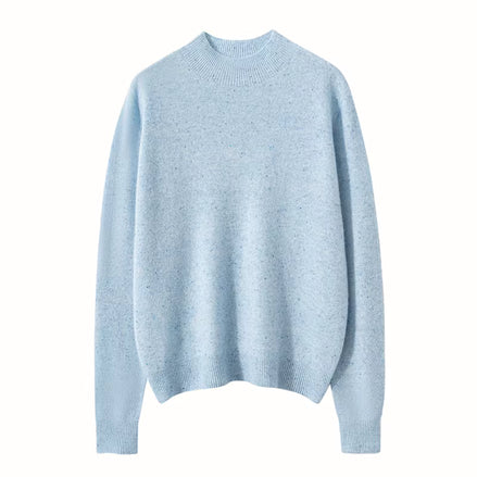 Women's 100% Cashmere Sweater - Seamless Pile Neck Knit