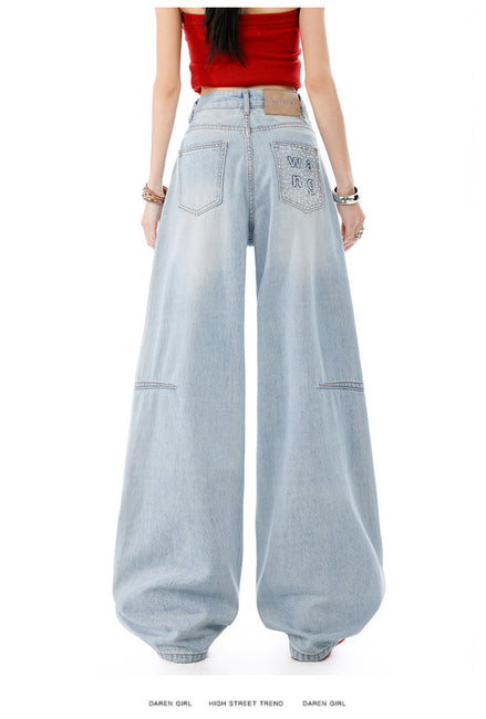 Diamond Wide-Leg Jeans - High Waist Denim