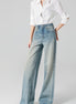 Frayed High-Waist Wide-Leg Jeans - Nostalgic Light Blue | Spring 2026