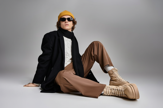 Men's Clothing - Casual Seated Model