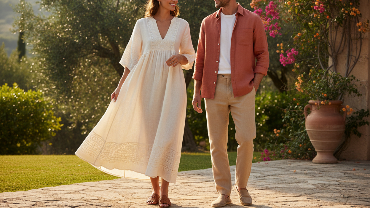 women and men to wearing a different linen style for summer